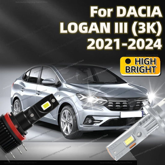 2/4Pcs 6000K LED Bulb Headlight 25000LM Car Headlamp Ultra Bright Auto Lamp For DACIA LOGAN III 3K 2021 2022 2023 2024