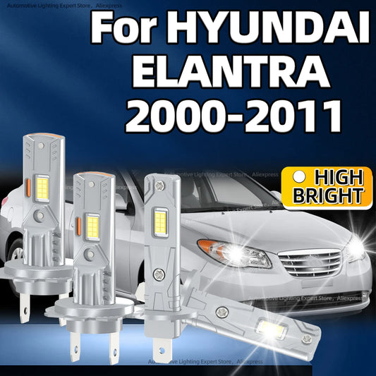 2/4Pcs Headlight Turbo Lamp 6000K H7 H1 LED Car Light 50000LM Plug Play For HYUNDAI ELANTRA 2000 2001 2002 2003 2004 2005-2011