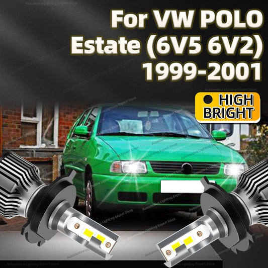 2Pcs LED Headlight 30000LM H4 Car Lamp 6000K Turbo Auto Lights For VOLKSWAGEN VW POLO Estate 6V5 6V2 1999 2000 2001