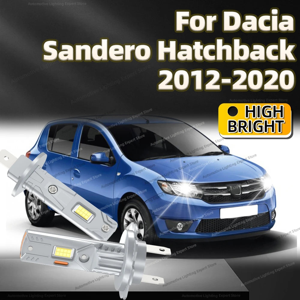 2/4Pcs 6000K Super Bright LED Headlight Bulb Kit Driving Light For Dacia Sandero Hatchback 2012-2020 2013 2014 2015 2016 2017