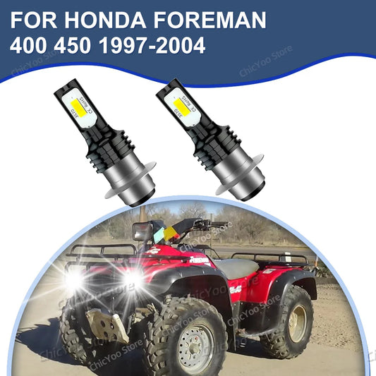 2PCS Motorcycle Bulbs 6000K LED Headlight Plug and Play For Honda Foreman 400 450 1997 1998 1999 2000 2001 2002 2003 2004