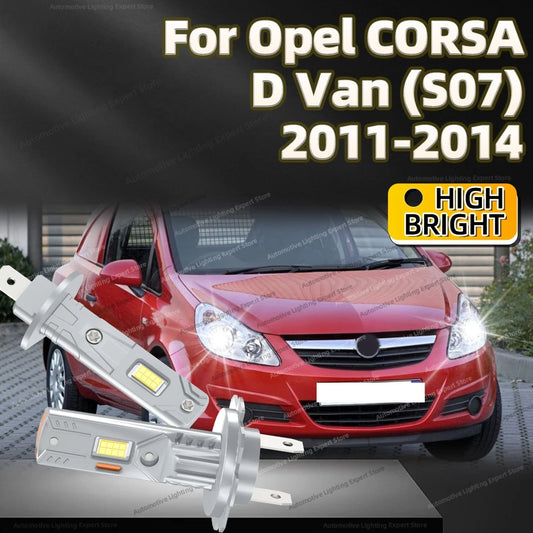 2/4Pcs 6000K Super Bright LED Headlight Bulb Kit Driving Light Plug and Play For Opel CORSA D Van S07 2011 2012 2013 2014