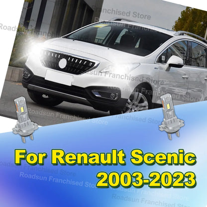 2x High Low Beam Lamp Bulbs 30000LM For Renault Scenic 2003-2023 2004 2005 2006 2007 2008 2009 2010 2011 2012 2013 2014 2015