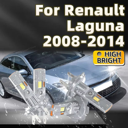2/4Pcs LED Light Bulbs Car Headlights High Power 6000K CSP Chips For Renault Laguna 2008 2009 2010 2011 2012 2013 2014