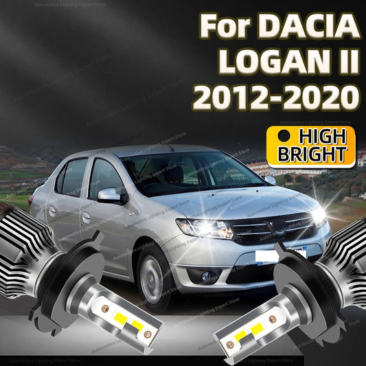 2Pcs LED Headlight 30000LM H4 Car Lamp 6000K Turbo Auto Lights For DACIA LOGAN II 2012-2020 2013 2014 2015 2016 2017 2018 2019