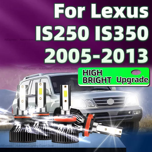 2/4Pcs LED Headlights High Brightness 50000LM H11 HB3 Car Light Bulbs For Lexus IS250 IS350 2005 2006 2007 2008 2009 2010-2013