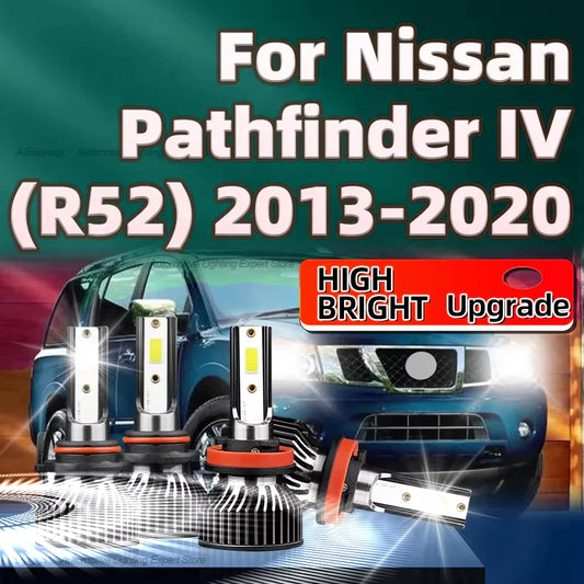 2/4Pcs High Power LED Headlight 360W H11 HB3 Canbus Car Bulb 6000K Light For Nissan Pathfinder IV (R52) 2013 2014 2015 2016-2020