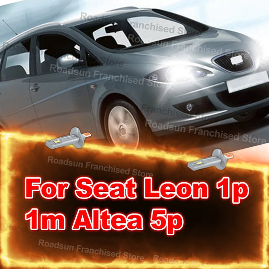 2X Car Headlight Bulbs 30000LM H1 Two Sided CSP 6000K For Seat Leon 1p 1m Altea 5p