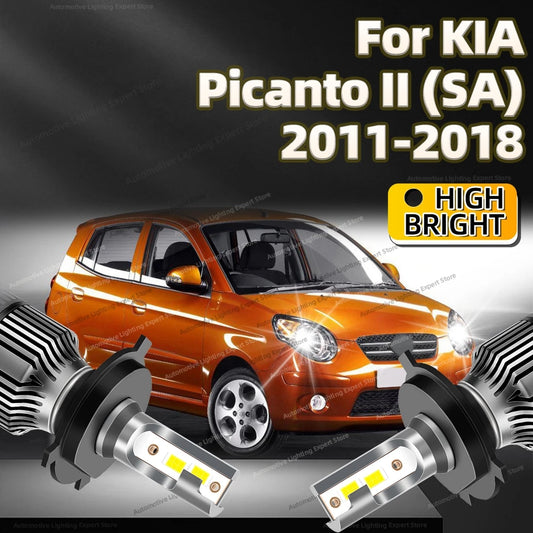 2Pcs LED Headlight 30000LM H4 Car Lamp 6000K Turbo Auto Lights For KIA Picanto II SA 2011-2018 2012 2013 2014 2015 2016 2017