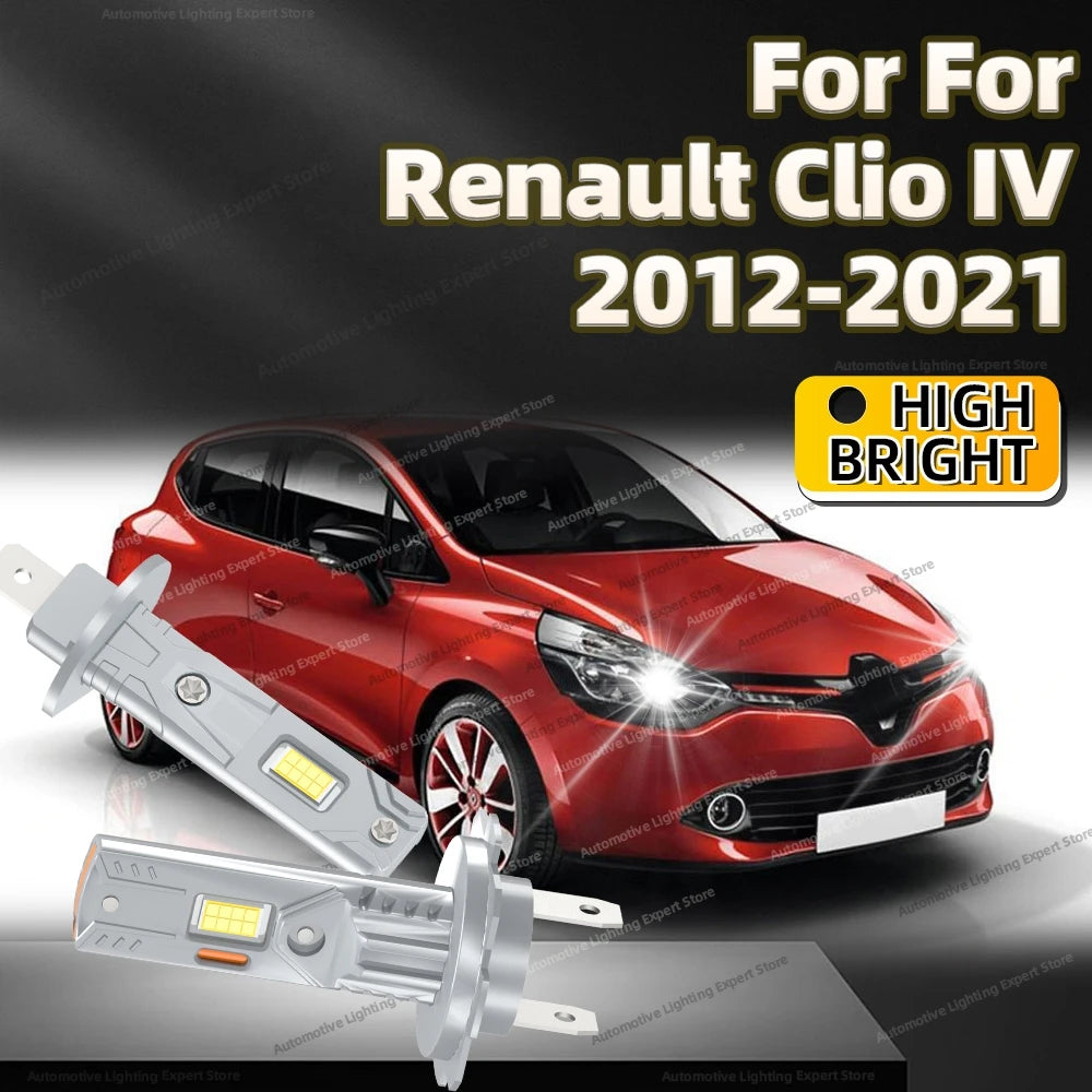 2/4Pcs LED Bulb Headlight Wireless 25000LM Mini Car Headlamp Auto Lamp For Renault Clio IV 2012-2021 2013 2014 2015 2016 2017