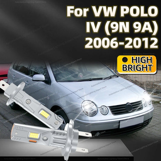 2/4Pcs 6000K Super Bright LED Headlight Bulb Kit Driving Light For VW POLO IV 9N 9A 2006 2007 2008 2009 2010 2011 2012