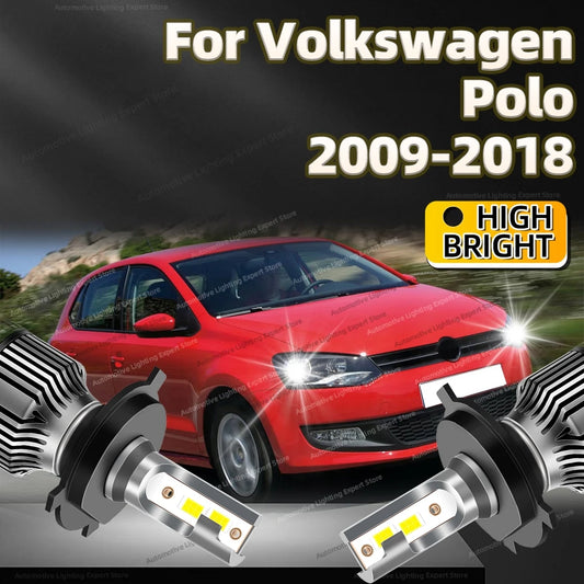 2Pcs LED Headlight 30000LM H4 Car Lamp 6000K Turbo Auto Lights For Volkswagen Polo 2009-2018 2010 2011 2012 2013 2014 2015 2016
