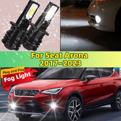 2X LED Car Light Front Bulb Fog Lamp 20000LM Ultra Bright Night Driving Safety For Seat Arona 2017 2018 2019 2020 2021 2022 202