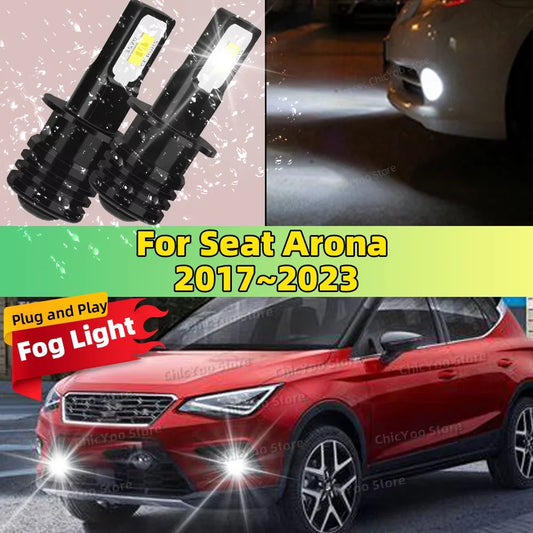 2X LED Car Light Front Bulb Fog Lamp 20000LM Ultra Bright Night Driving Safety For Seat Arona 2017 2018 2019 2020 2021 2022 202