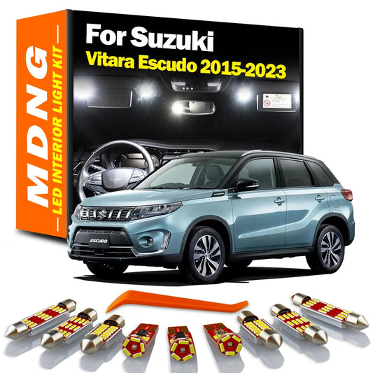 MDNG 11Pcs Canbus Indoor Lamp For Suzuki Vitara Escudo 2015 2016 2017 2018 2019 2020 2021 2022 2023 Car Bulbs LED Interior Light