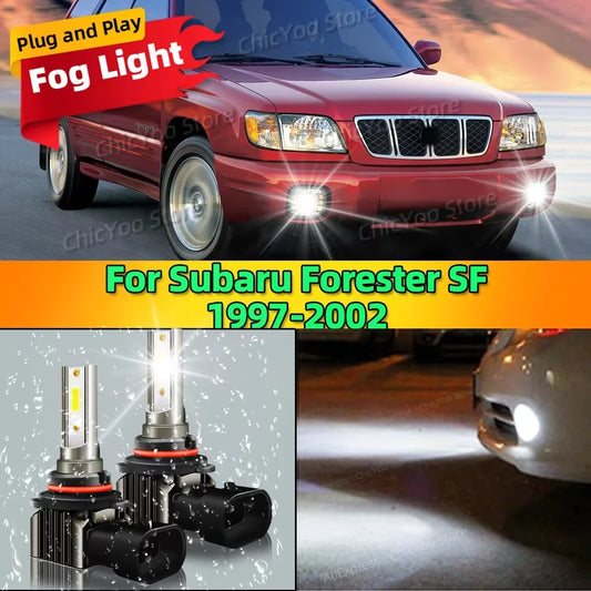 2Pcs 6000K LED Lamp Car Front Fog Light 15000LM Plug and Play For Subaru Forester SF 1997 1998 1999 2000 2001 2002 Anti-Glare