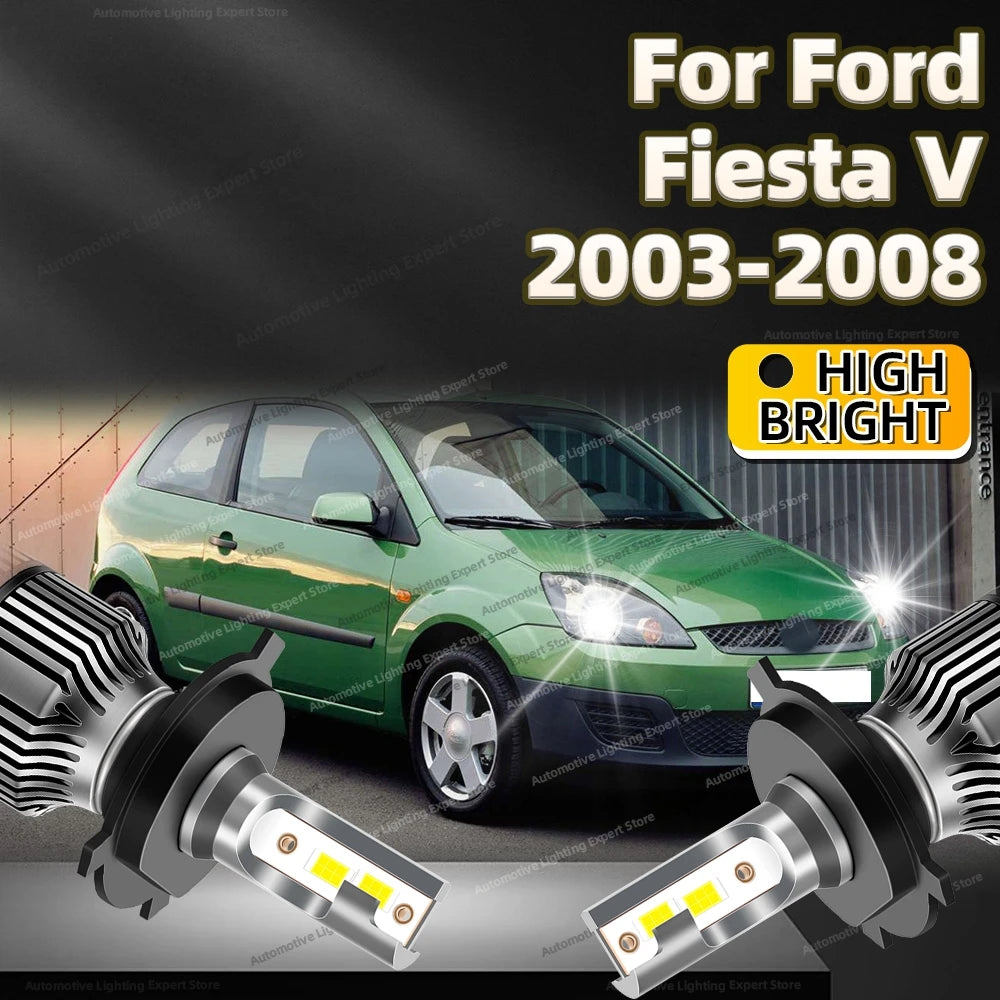 2Pcs LED Headlight 30000LM H4 Car Lamp 6000K Turbo Auto Lights Ultra Bright For Ford Fiesta V 2003 2004 2005 2006 2007 2008