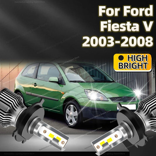 2Pcs LED Headlight 30000LM H4 Car Lamp 6000K Turbo Auto Lights Ultra Bright For Ford Fiesta V 2003 2004 2005 2006 2007 2008