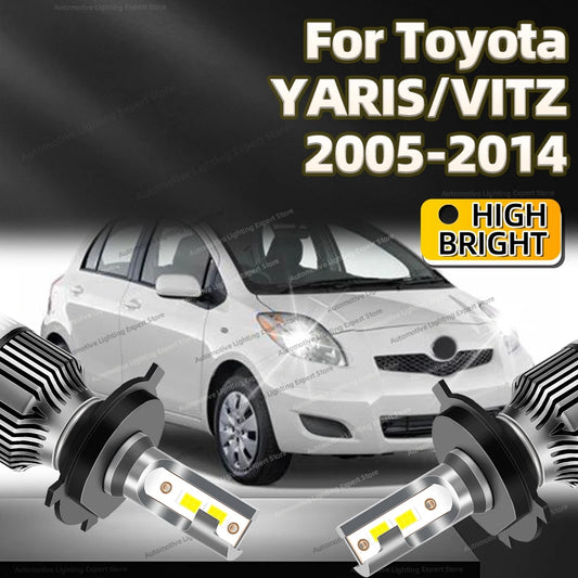 2Pcs LED Headlight 30000LM H4 Car Lamp 6000K Turbo Auto Lights For Toyota YARIS/VITZ 2005-2014 2008 2009 2010 2011 2012 2013