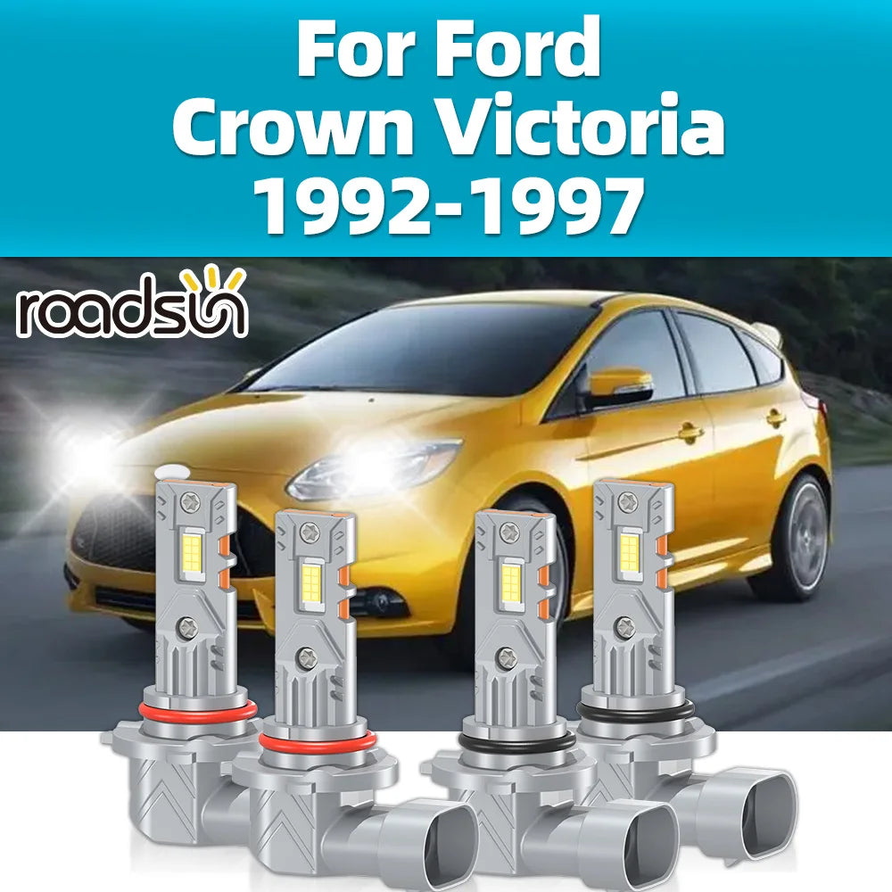 2/4Pcs LED Headlamp 6000K For Ford Crown Victoria 1992 1993 1994 1995 1996 1997 Car Front Bulbs 30000LM High Low Beam Headlight