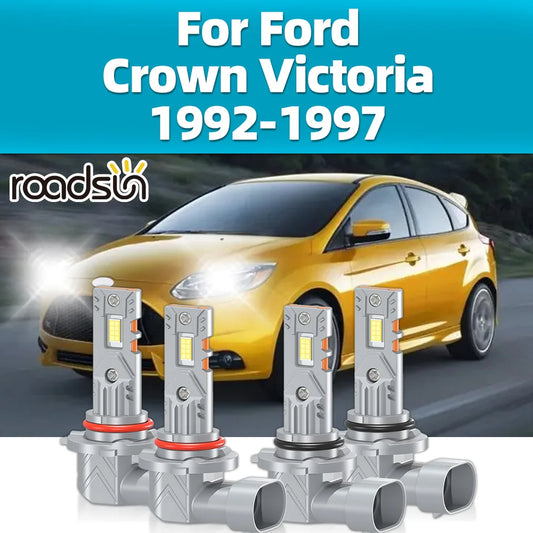 2/4Pcs LED Headlamp 6000K For Ford Crown Victoria 1992 1993 1994 1995 1996 1997 Car Front Bulbs 30000LM High Low Beam Headlight