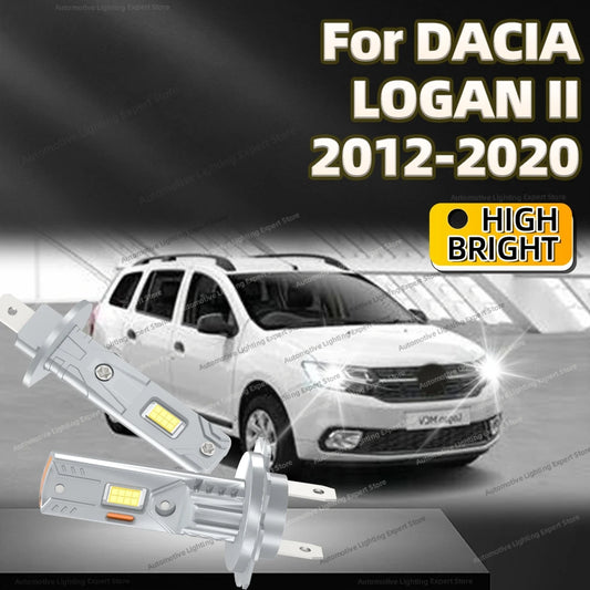 2/4Pcs LED Bulb Headlight Wireless 25000LM Mini Car Headlamp Auto Lamp For DACIA LOGAN II 2012-2020 2013 2014 2015 2016 2017