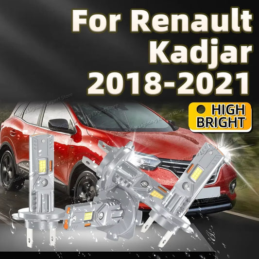 2/4Pcs Canbus LED Light Bulb 6000K Headlight 180W Lamp CSP Chip 12V For Renault Kadjar 2018 2019 2020 2021 Wireless