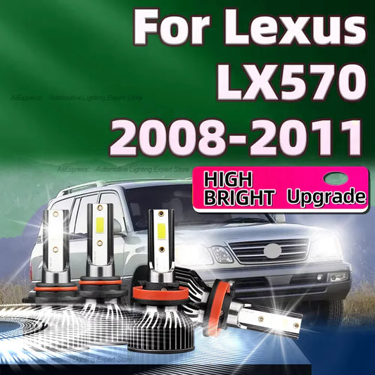 2/4Pcs 50000LM Canbus Led Headlight H11 HB3 Bulb 6000K Car Light with Fan Cooling For Lexus LX570 2008 2009 2010 2011