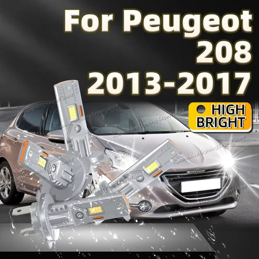 2/4Pcs LED Lamps 25000LM Car Lights 6000K Auto Bulbs Fanless Headlight For Peugeot 208 2013 2014 2015 2016 2017 Plug Play