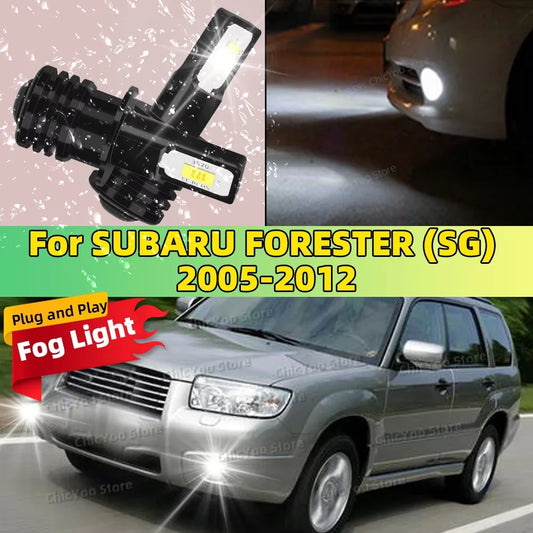2Pcs H3 LED Bulb Fog Light 6000K White 20000LM Super Bright For SUBARU FORESTER SG 2005 2012 2006 2007 2008 2009 2010 2011