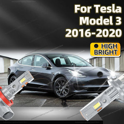 2/4Pcs 6000K LED Bulb Headlight Wireless 25000LM Car Headlamp Auto Lamp For Tesla Model 3 2016 2017 2018 2019 2020