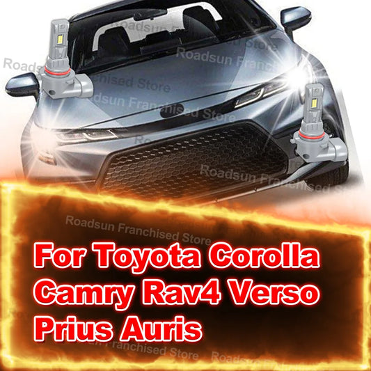 2X Car Headlight Bulbs 6000K 30000LM For Toyota Corolla Camry Rav4 Verso Prius Auris Accessories