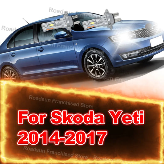 2x CSP 3570 Chips High Low Beam Lamp Bulbs H7 12V 30000LM For Skoda Yeti 2014-2017 2016 2015