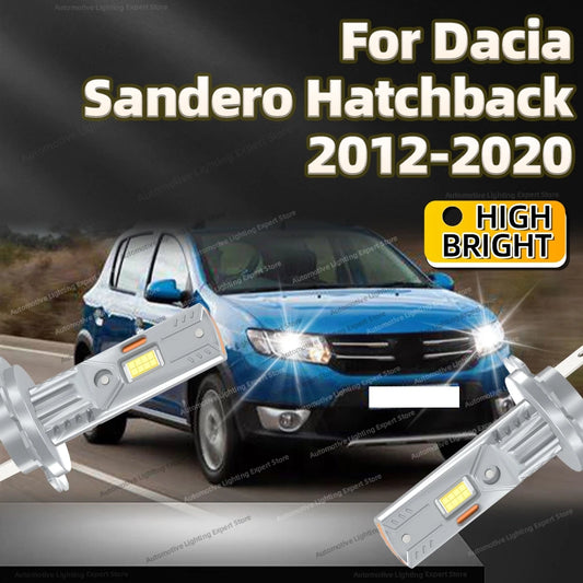 2/4Pcs LED Bulb Headlight Wireless 25000LM Mini Car Headlamp Auto Lamp For Dacia Sandero Hatchback 2012-2020 2013 2014 2015 2016