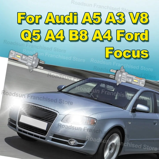 2x High Low Beam Lamp Bulbs 30000LM H7 Plug and Play For Audi A5 A3 V8 Q5 A4 B8 A4 Ford Focus