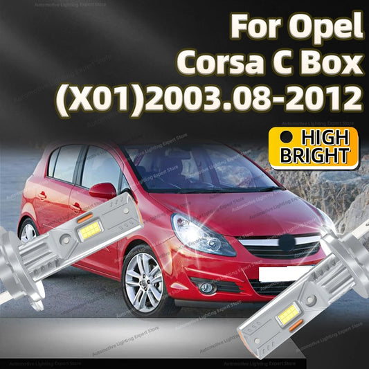 2/4Pcs LED Bulb Headlight Wireless 25000LM Car Headlamp Auto Lamp For Opel Corsa C Box X01 2003-2012 2006 2007 2008 2009 2010