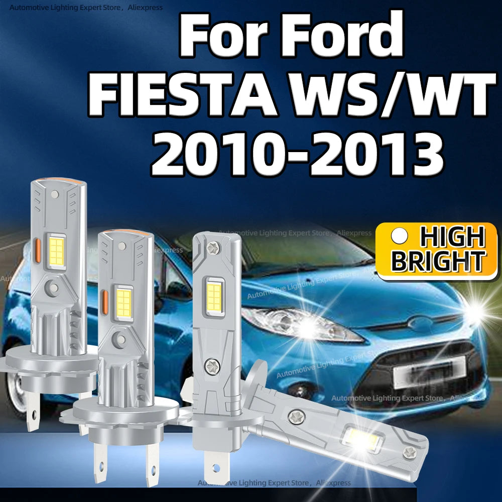 2/4Pcs LED Headlights 50000LM Car Light H7 H1 6000K Bulbs 360 degree Plug and Play For Ford FIESTA WS/WT 2010 2011 2012 2013