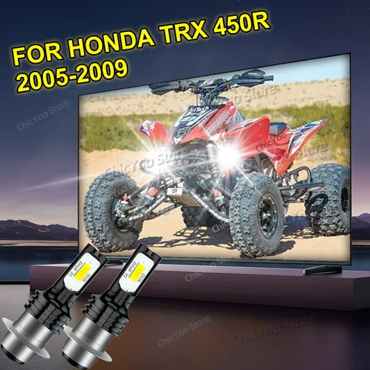 2Pcs Motorcycle Headlight 20000LM CSP LED Bulbs Wireless Mini Size For Honda TRX 450R 2005 2006 2007 2008 2009