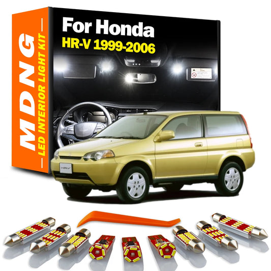 MDNG 10Pcs LED Interior Reading Light Kit For Honda HR-V HRV 1999- 2001 2002 2003 2004 2005 2006 Canbus Accessories Car Bulbs
