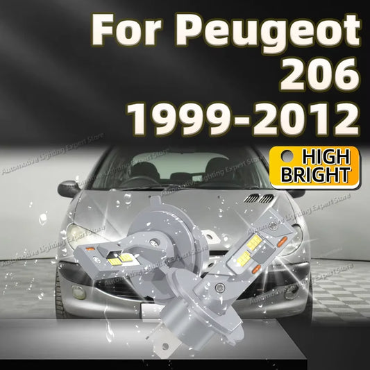 2Pcs 25000LM H4 9003 LED Headlight Bulbs Canbus 6000K White Auto Light For Peugeot 206 1999-2012 2006 2007 2008 2009 2010 2011