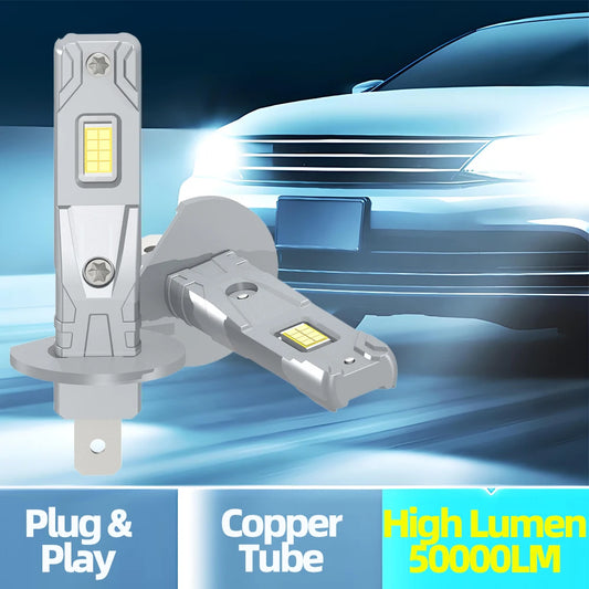 2PCS Powerful 1:1 LED Headlight Bulbs H7 H4 H11 H1 Copper Tube H8 9005 HB3 9006 HB4 50000LM 300W CSP 3570 Chips Led Car Headlamp