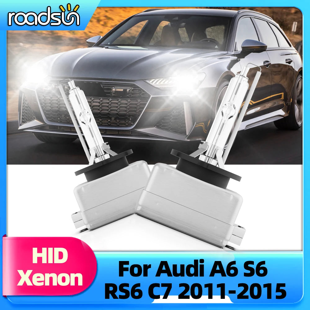 Roadsun 2x HID Xenon Headlights D3S HID 6000K 8000K For Audi A6 S6 RS6 C7 2011 2012 2013 2014 2015 Car Lamps 12V 35W Auto Bulbs
