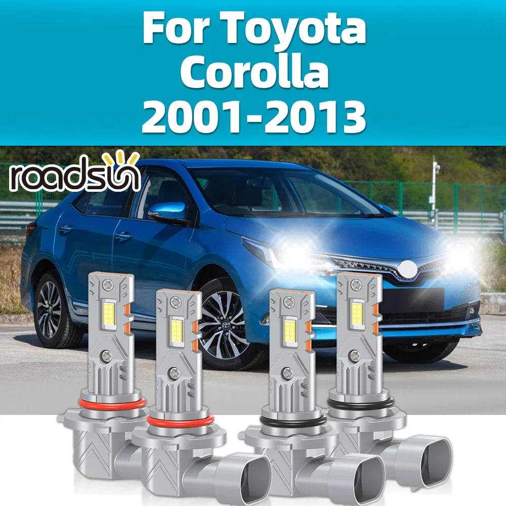 2/4x LED Bulbs For Toyota Corolla 2001-2005 2006 2007 2008 2009 2010 2011 2012 2013 Headlights 30000LM CSP 3570 Headlamps 6000K