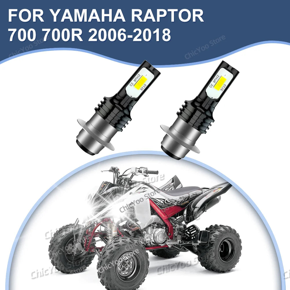 Motorcycle 80W LED Headlight Bulbs 6000k CANbus For Yamaha Raptor 700 700R 2006-2018 2007 2008 2009 2010 2011 2012 2013 2014