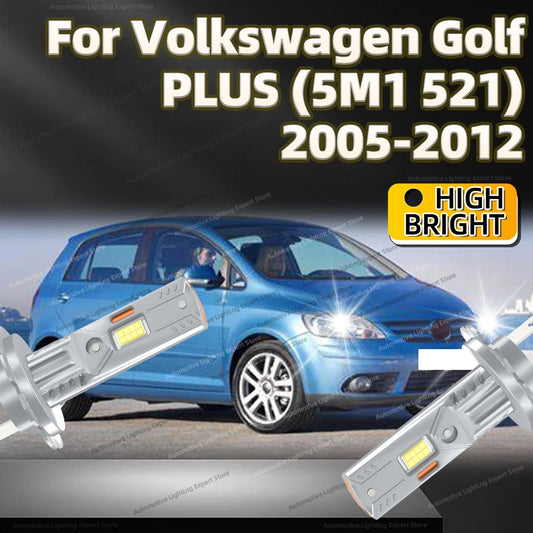 2/4Pcs LED Bulb Headlight Wireless 25000LM Mini Car Headlamp Auto Lamp For Volkswagen Golf PLUS 5M1 521 2005-2012 2008 2009 2010