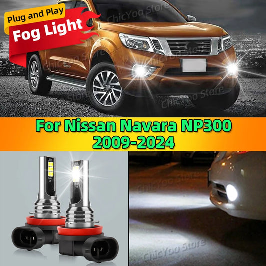 2Pcs 6000K Front Fog Light LED Bulb Car Lamp Canbus For Nissan Navara NP300 2009-2024 2010 2011 2012 2013 2014 2015 2016 2017