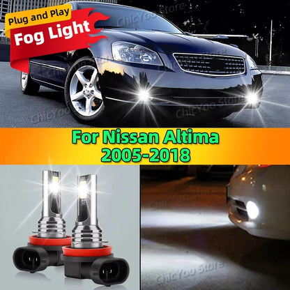 2Pcs 6000K Front Fog Light LED Bulb Car Lamp Canbus For Nissan Altima 2005-2018 2006 2007 2008 2009 2010 2011 2012 2013 2014