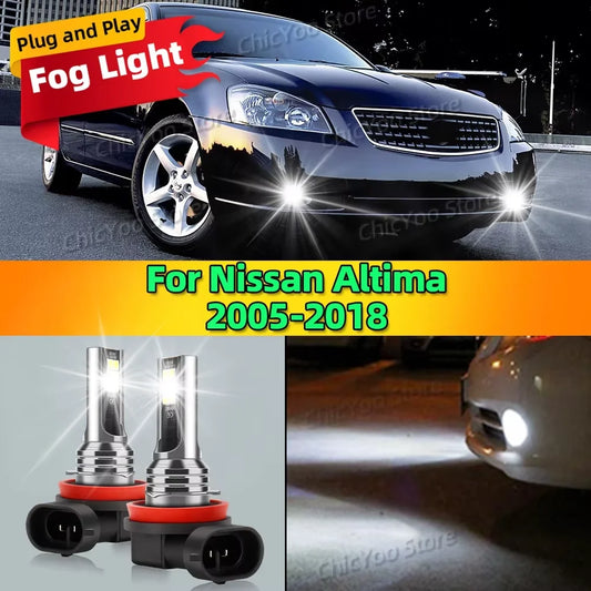 2Pcs 6000K Front Fog Light LED Bulb Car Lamp Canbus For Nissan Altima 2005-2018 2006 2007 2008 2009 2010 2011 2012 2013 2014