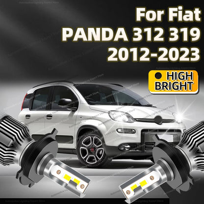 2Pcs LED Headlight 30000LM H4 Car Lamp 6000K Turbo Auto Lights For Fiat PANDA 312 319 2012-2023 2013 2014 2015 2016 2017 2018