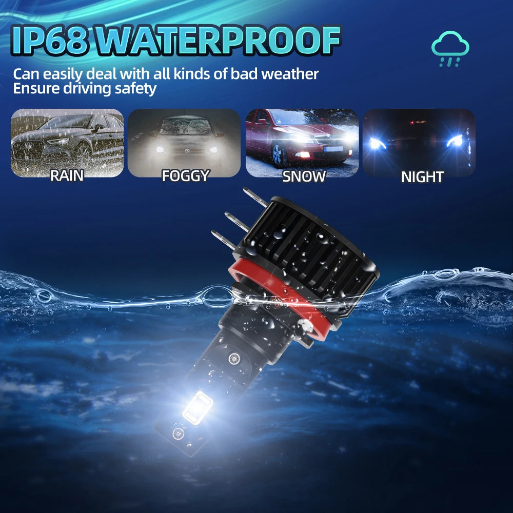 2/4Pcs 6000K LED Bulb Headlight 25000LM Car Headlamp Auto Lamp For Volkswagen Golf PLUS 5M1 521 2005-2012 2008 2009 2010 2011